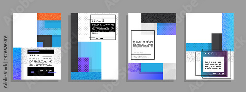 Covers with minimal designs. Abstract backgrounds. Vector frame for text Modern Art graphics for hipsters