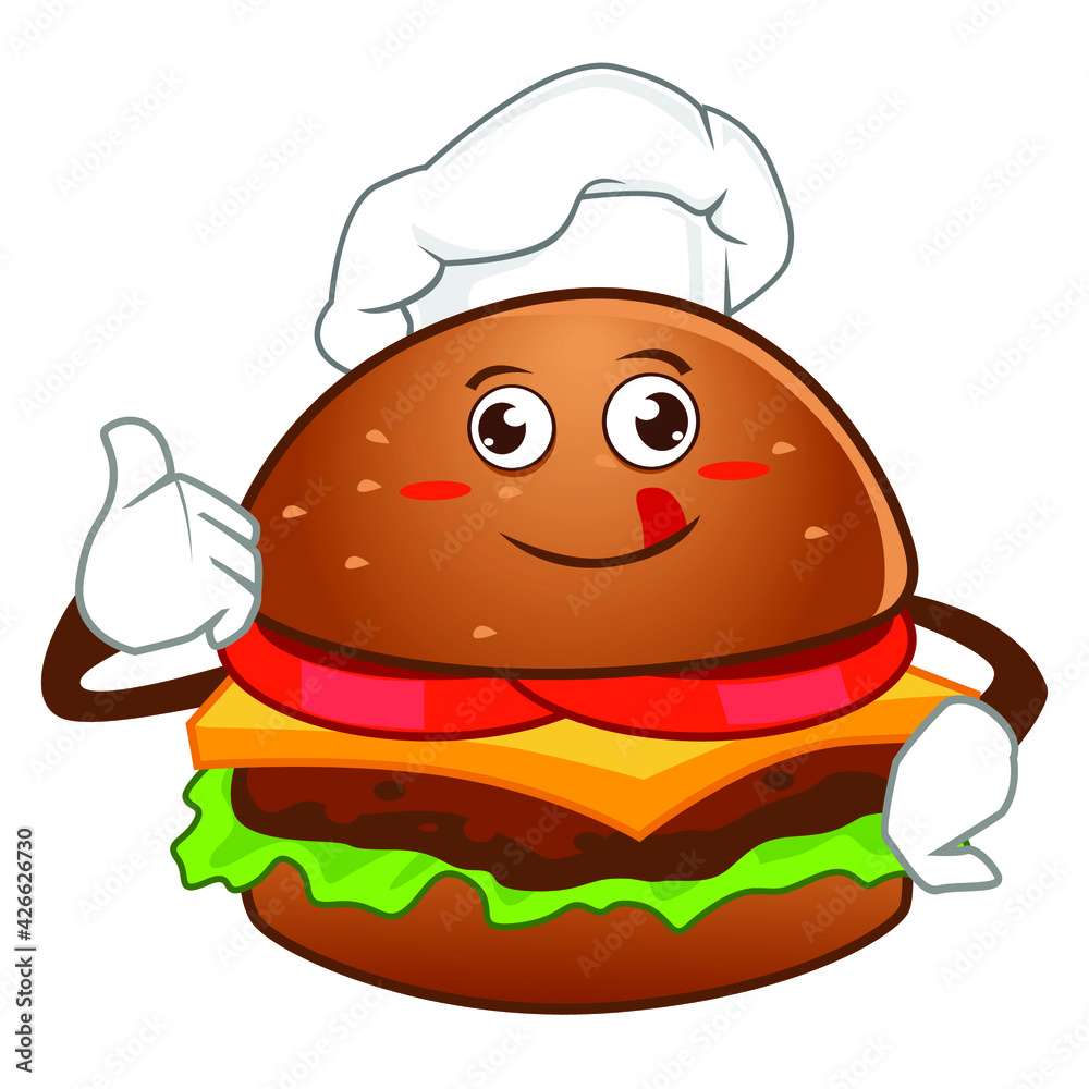 hamburger mascot cartoon in vector hamburger mascot cartoon in vector