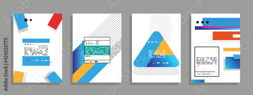 Covers with minimal designs. Abstract backgrounds. Vector frame for text Modern Art graphics for hipsters