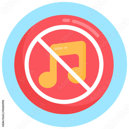  Grab this beautiful flat rounded icon of no music