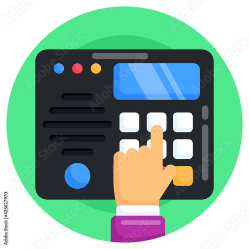 
A colorful design icon of intercom device 

