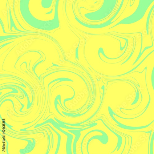 green yellow color psychedelic fluid art abstract background concept design vector illustration