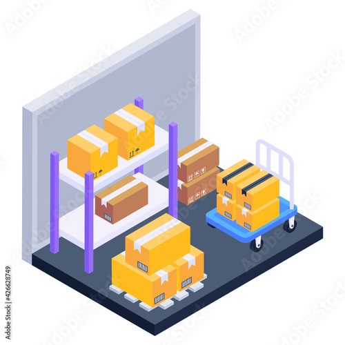  Download parcel racks icon premium design