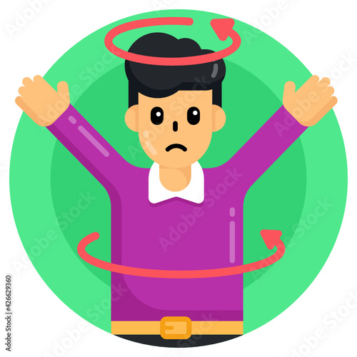 
Autism stereotypy, flat round icon 

