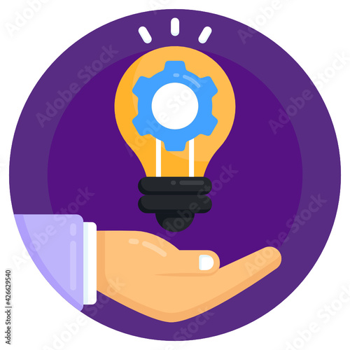 
A process of conceptual skills in flat round icon 

