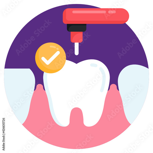 
Dental surgery, flat icon giving healthcare concept 

