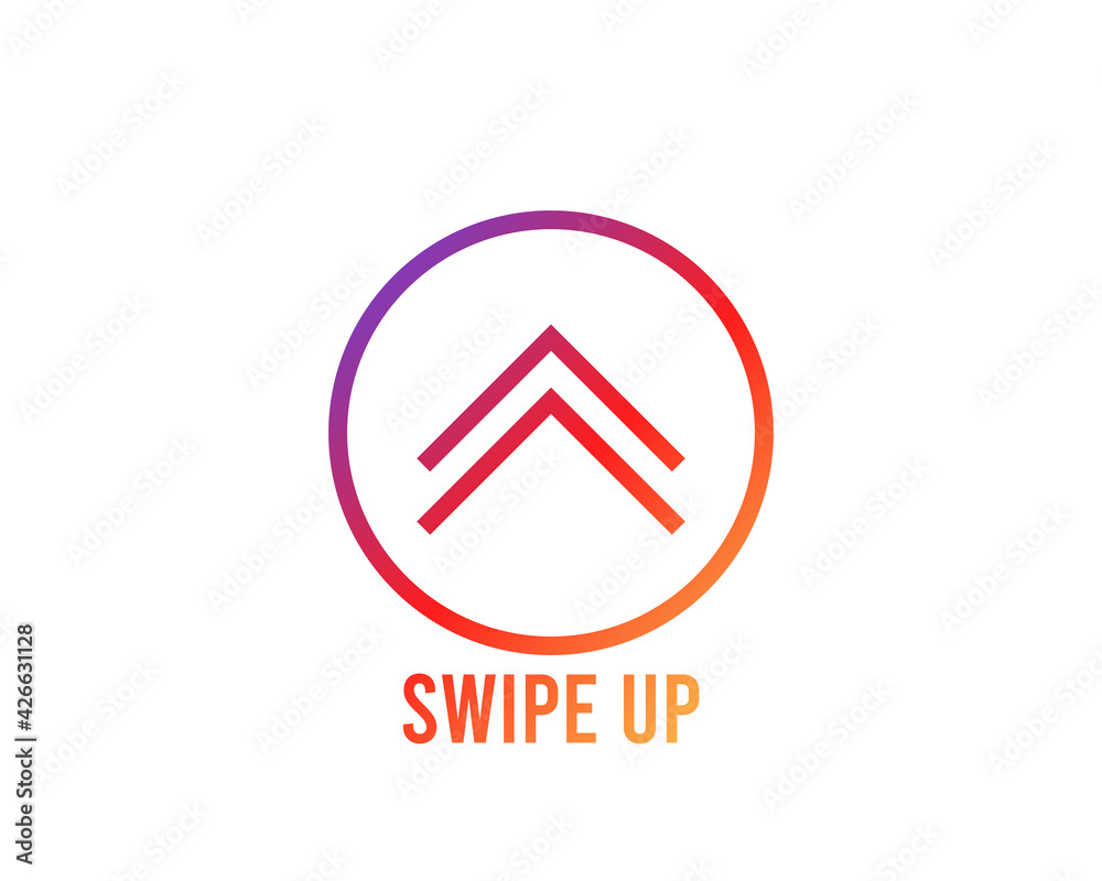 Swipe up buttons set. Application and social network icons, swipe up for advertising. Social media scroll arrows. Vector illustration. Swipe up buttons set. Application and social network icons, swipe up for advertising. Social media scroll arrows. Vector illustration.