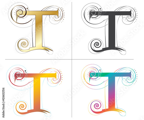Letter T alphabet font design
