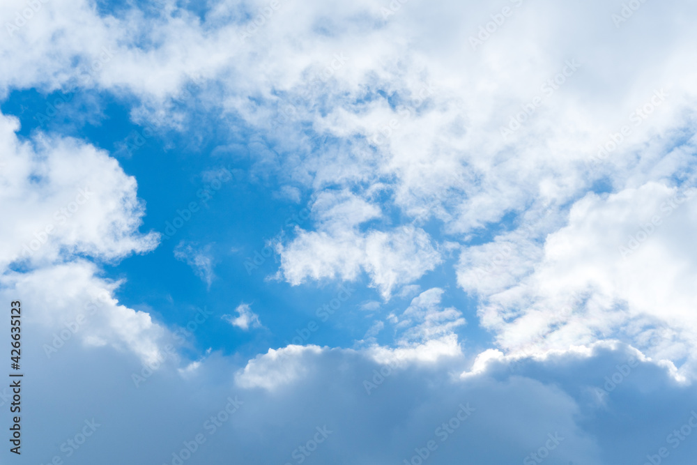 blue sky with clouds, nature with space to copy text blue sky with clouds, nature with space to copy text