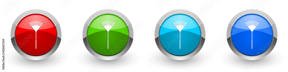 Rake, gradening too silver metallic glossy icons, set of modern design buttons for web, internet and mobile applications in four colors options isolated on white background Rake, gradening too silver metallic glossy icons, set of modern design buttons for web, internet and mobile applications in four colors options isolated on white background