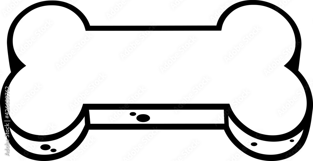 Cartoon Biscuit Dog Bone. Vector Hand Drawn Illustration Isolated On