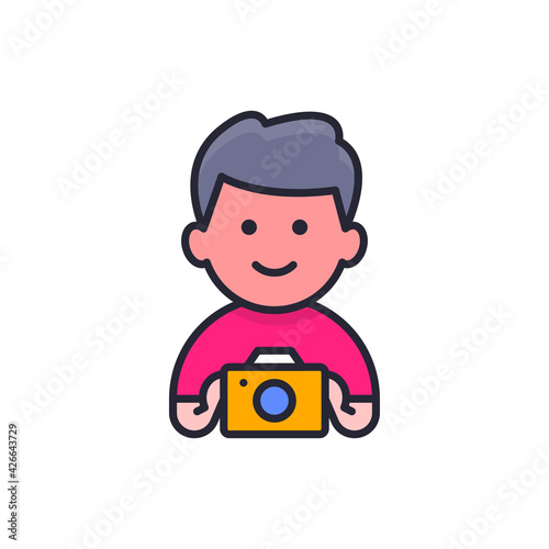 Capturing device vector Filled outline icon style illustration. EPS 10 file