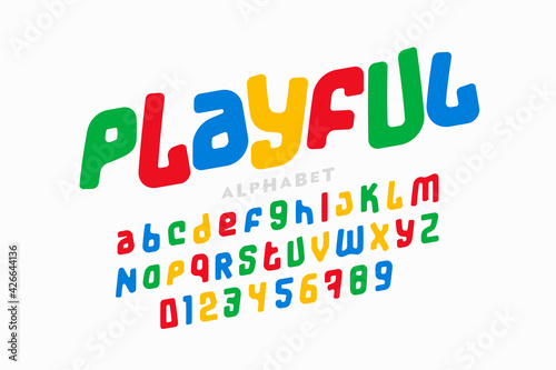 Playful colorful font desig...