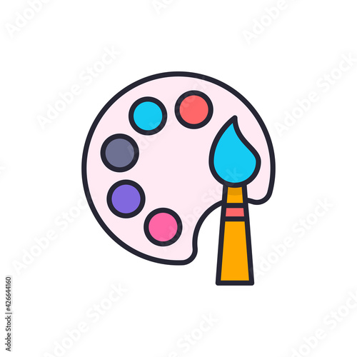 Paint swatch vector Filled outline icon style illustration. EPS 10 file