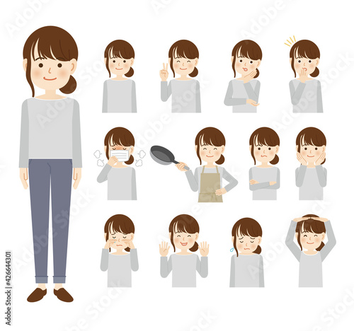 若い女性セット