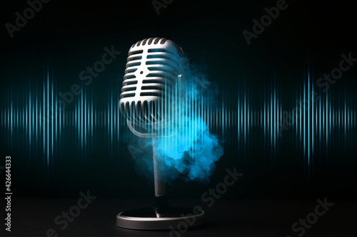 Retro microphone with radio...