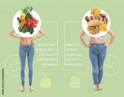 Compare of slim and overwei...