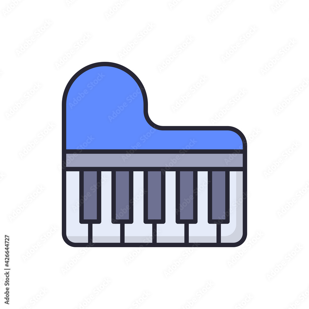 Piano vector Filled outline icon style illustration. EPS 10 file Piano vector Filled outline icon style illustration. EPS 10 file