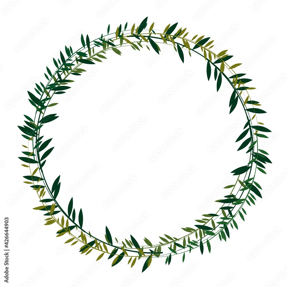 Vector Ivy branch round frame Vector Ivy branch round frame
