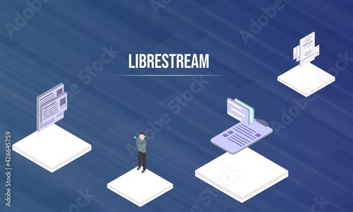 Librestream concept on abstract design photo