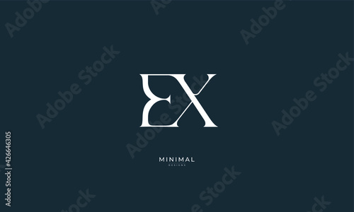 Alphabet letter icon logo EX