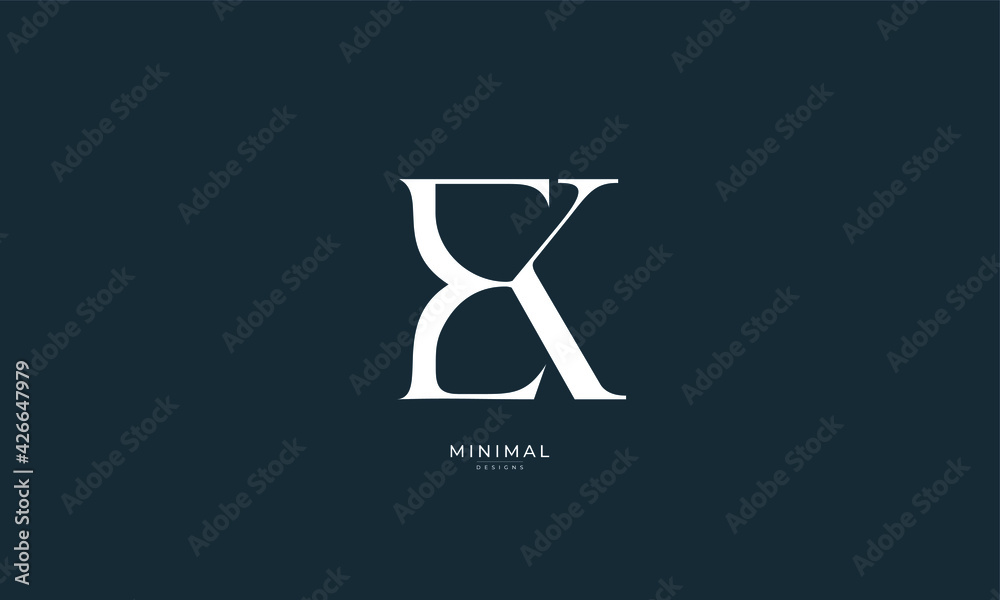 Alphabet letter icon logo EK