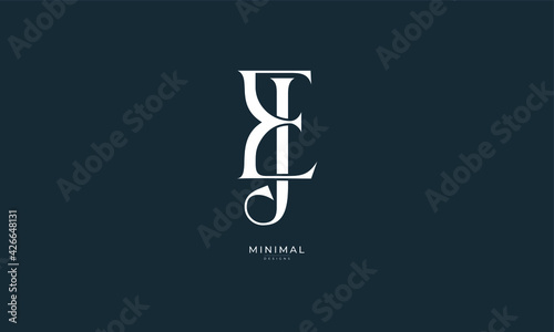 Tablou pe pânză Alphabet letter icon logo EJ