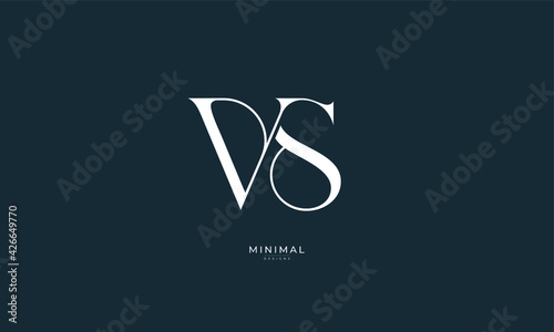 Alphabet letter icon logo VS