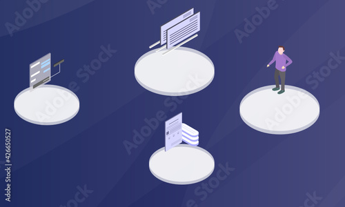 Civic intelligence concept on abstract design
