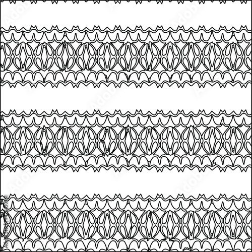 Geometric vector pattern with triangular elements. Seamless abstract ornament for wallpapers and backgrounds. Black and white colors.