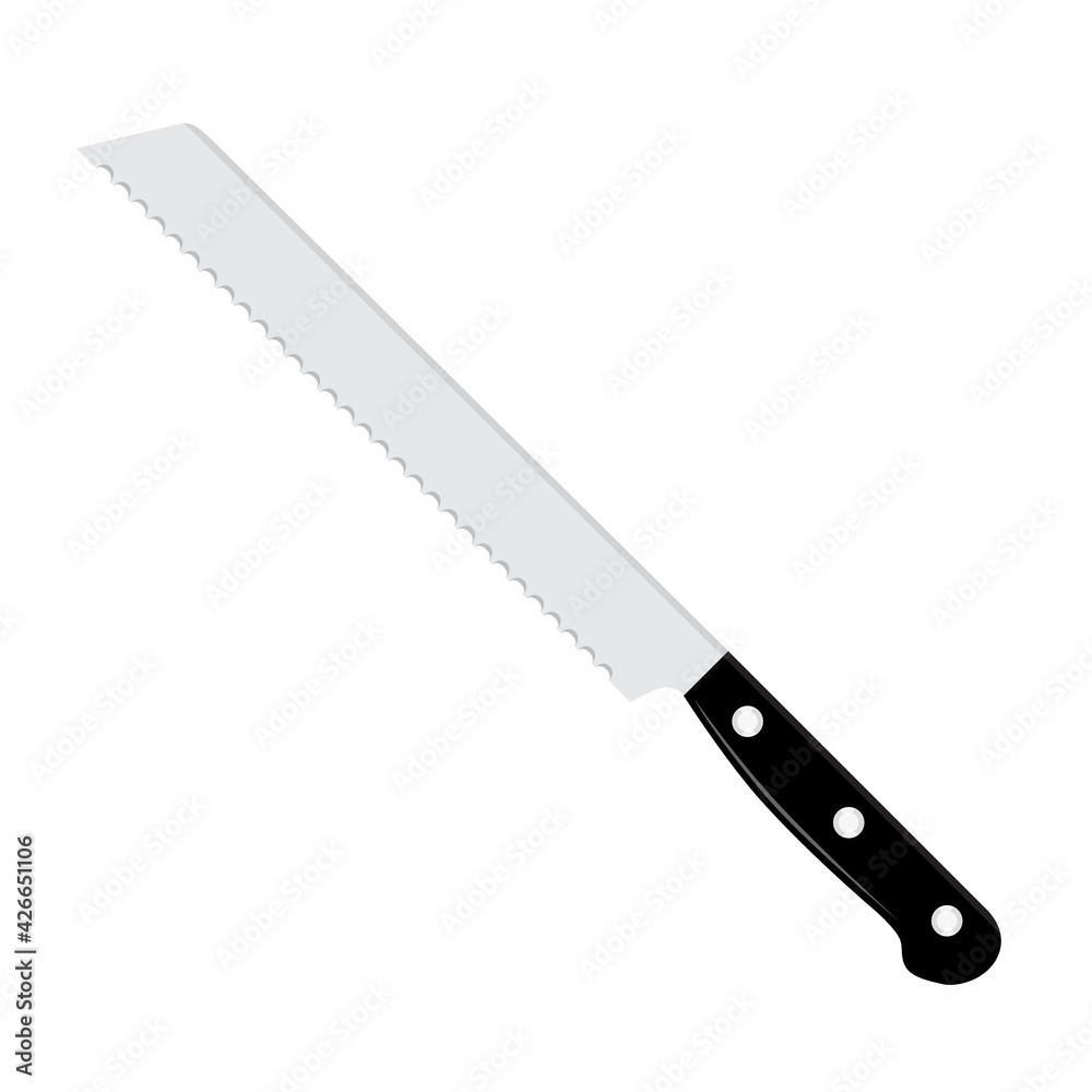 Bread kitchen knife isolated on white background Bread kitchen knife isolated on white background
