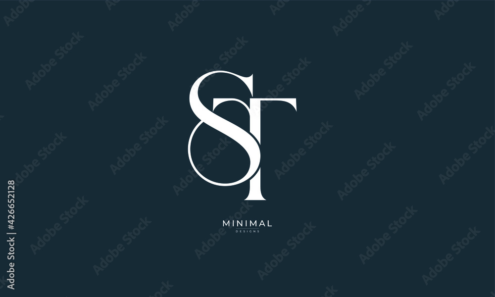 Alphabet letter icon logo ST - obrazy, fototapety, plakaty 