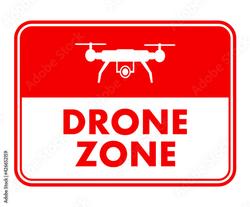 drone zone sign on white background	