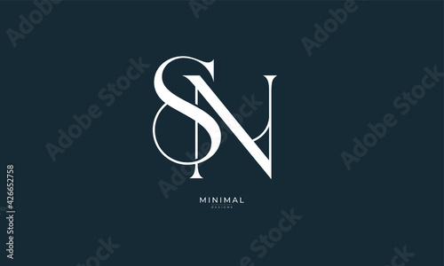 Alphabet letter icon logo SN photo