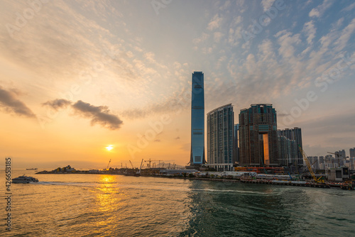 Hong Kong West Kowloon at Sunset