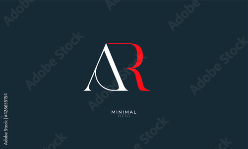 Alphabet letter icon logo AR