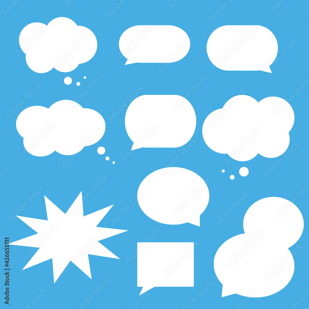 Set of comic dialogue box Vector illustration Set of comic dialogue box Vector illustration