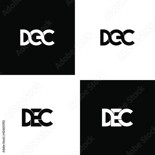 dec letter original monogram logo design set