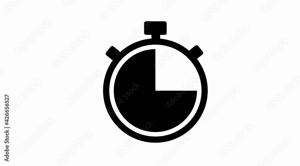 Vector Isolated Illustration of a Clock. Rounded Time Icon, Chronometer Icon Vector Isolated Illustration of a Clock. Rounded Time Icon, Chronometer Icon