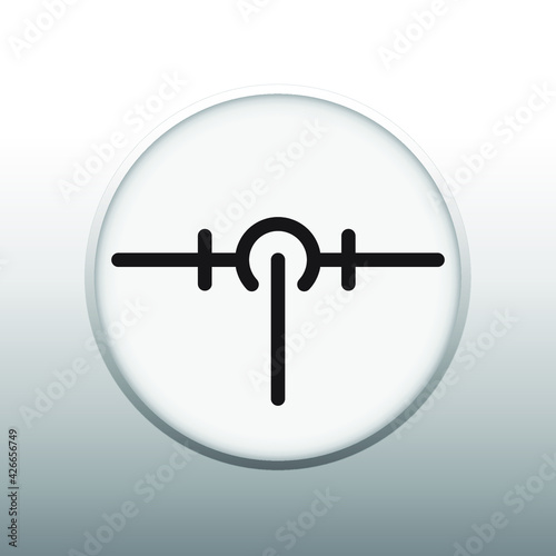 TEE OUTLET TOP OF PIPE DOWN VECTOR SYMBOL OF PUMPING SYSTEM MECHANICAL SYSTEM