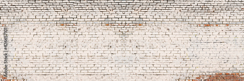Abstract old white brick wall textured background,
