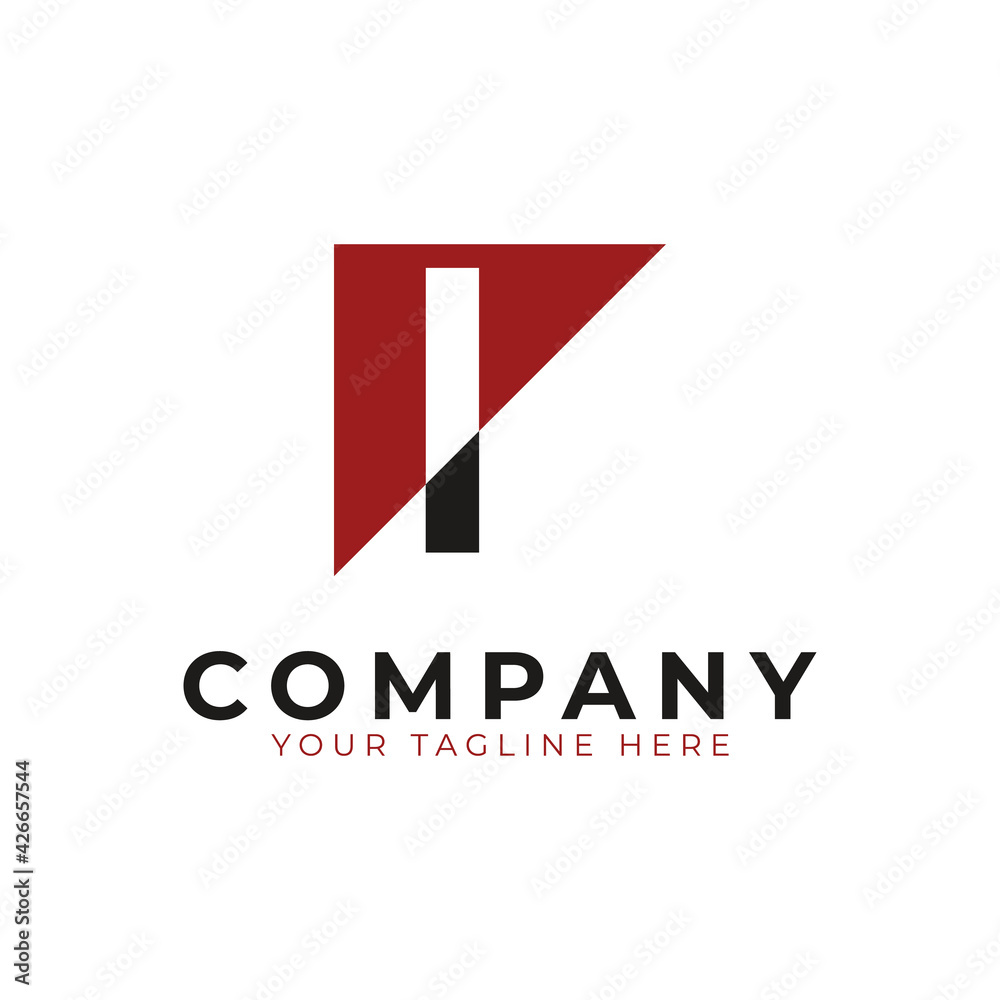 Abstract Logo Combines Triangle and Letter I. Black and Red Geometric House Symbol Linked with Cutout Style. Usable for Construction Architecture Building Logo. Flat Vector Logo Design Ideas Template Abstract Logo Combines Triangle and Letter I. Black and Red Geometric House Symbol Linked with Cutout Style. Usable for Construction Architecture Building Logo. Flat Vector Logo Design Ideas Template