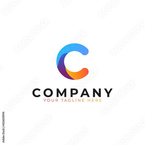 Letter C Logo Liquid. Colorful Motion Shape with Modern Flow Waves Logo. Usable for Business and Branding Logos. Flat Vector Logo Design Ideas Template Element. Eps10 Vector