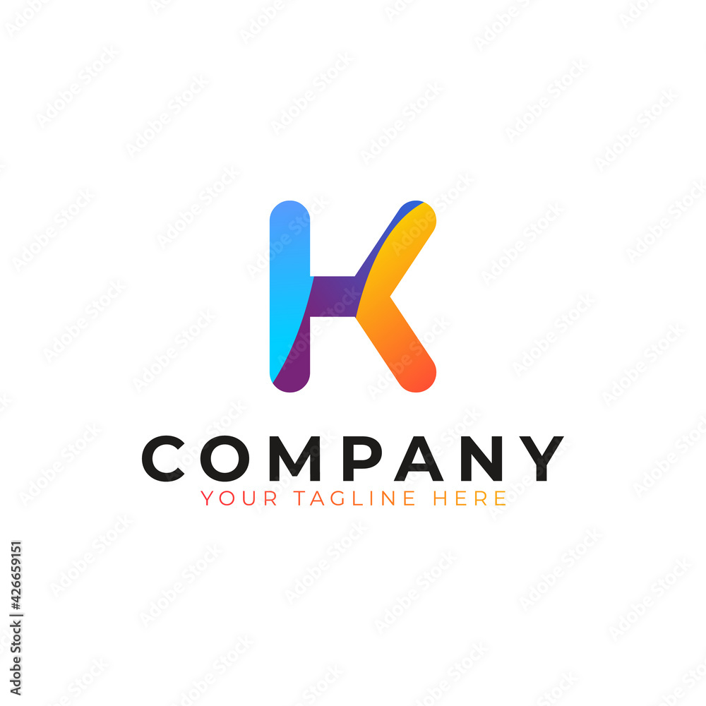 Letter K Logo Liquid. Colorful Motion Shape with Modern Flow Waves Logo. Usable for Business and Branding Logos. Flat Vector Logo Design Ideas Template Element. Eps10 Vector