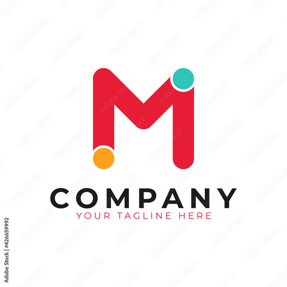Creative Abstract Initial Letter M Logo. Colorful Rounded Line with Dots. Usable for Business and Branding Logos. Flat Vector Logo Design Ideas Template Element. Eps10 Vector Creative Abstract Initial Letter M Logo. Colorful Rounded Line with Dots. Usable for Business and Branding Logos. Flat Vector Logo Design Ideas Template Element. Eps10 Vector