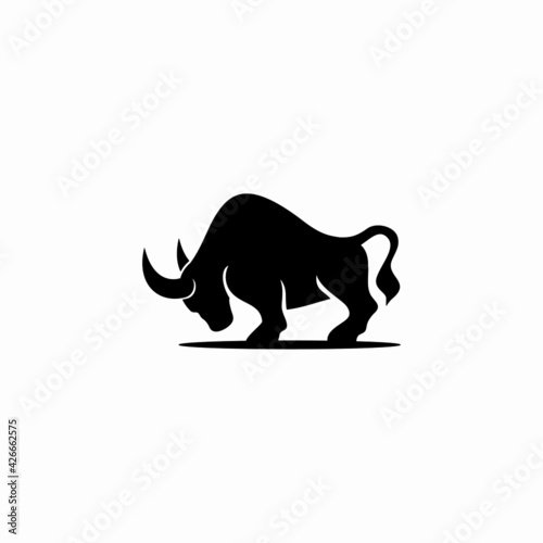 Silhouette Bull logo vector illustration design, creative and simple design, can uses as logo and template for company. 