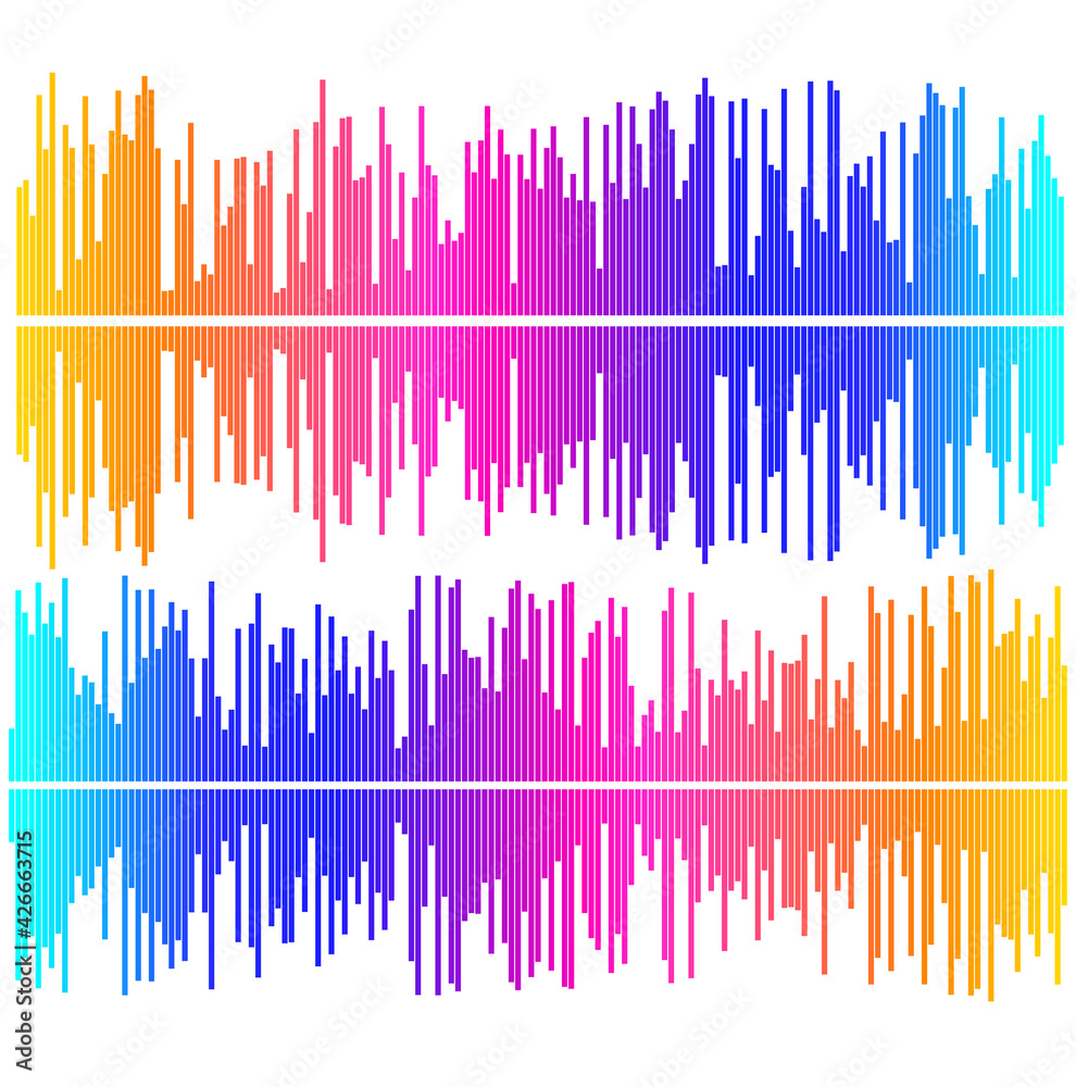Gray equalizer isolated on white background. Vector illustration. Pulse music player. Audio wave logo. Vector design element Poster of the sound wave template visualization signal Illustration eps 10 Gray equalizer isolated on white background. Vector illustration. Pulse music player. Audio wave logo. Vector design element Poster of the sound wave template visualization signal Illustration eps 10