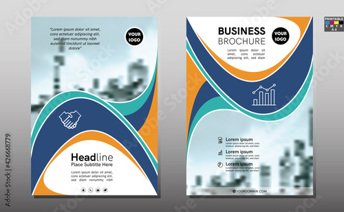 Template vector design for Brochure, Annual Report, Magazine, Poster, Corporate Presentation, Portfolio, Flyer, infographic, Front and back, Easy to use and edit.