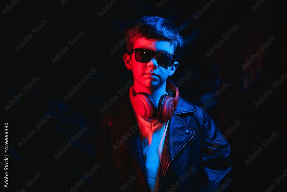 portrait of a man in neon light (soft light) portrait of a man in neon light (soft light)