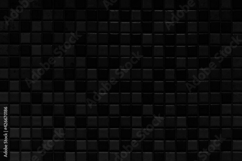 Black mosaic kitchen wall texture and background seamless